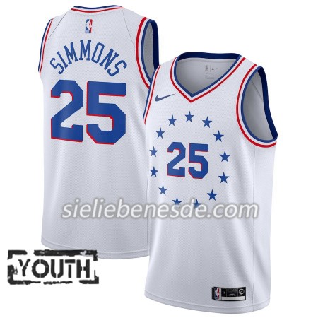 Kinder NBA Philadelphia 76ers Trikot Ben Simmons 25 2018-19 Nike Weiß Swingman